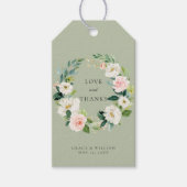 Lente Romantische Waterverf Pastel Bloemenbruiloft Cadeaulabel (Voorkant)
