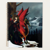 Lente Rood Fee Draak Moeder Natuur Fantasie Planner (Voorkant)
