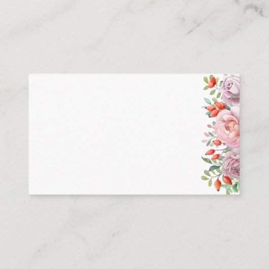 Lente Roos Bruiloft QR Code RSVP Informatiekaartje (Achterkant)