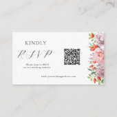 Lente Roos Bruiloft QR Code RSVP Informatiekaartje (Voorkant)