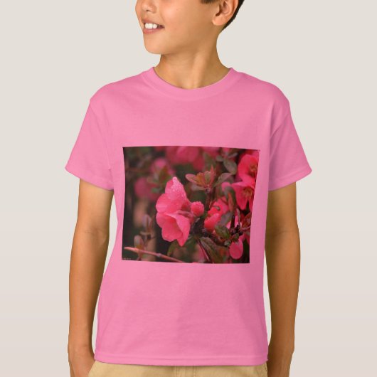Lente Roze Bloeiende Kwee T-shirt (Voorkant)
