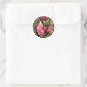 Lente roze bloeiende kweepel ronde sticker (Tas)