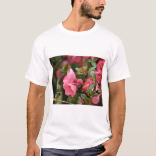 Lente roze bloeiende kweepel t-shirt