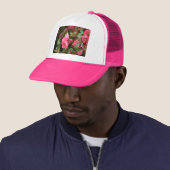 Lente roze bloeiende kweepel trucker pet (In situ)