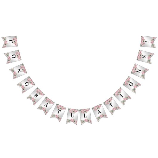 Lente Roze Bloemen Bunting Vlag Vlaggetjes (Alle)