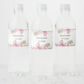 Lente Roze Bloemen Water Fles Label Waterfles Etiket (Flessen)