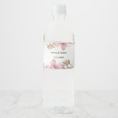 Lente Roze Bloemen Water Fles Label Waterfles Etiket (Voorkant)
