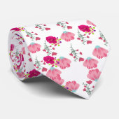  lente roze bloemenprint Patroon Stropdas (Opgerold)