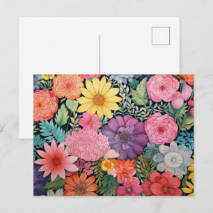 Lente roze bloemige achtergrond briefkaart