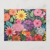 Lente roze bloemige achtergrond briefkaart (Voorkant)