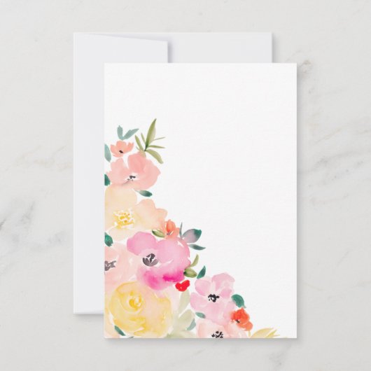 Lente roze boho chic tuin bloem bruids douche bedankkaart (Achterkant)