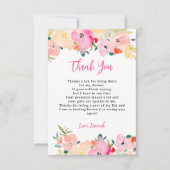 Lente roze boho chic tuin bloem bruiloft feest bedankkaart (Voorkant)