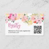 Lente roze boho tuin bloemenbruids register informatiekaartje (Voorkant)