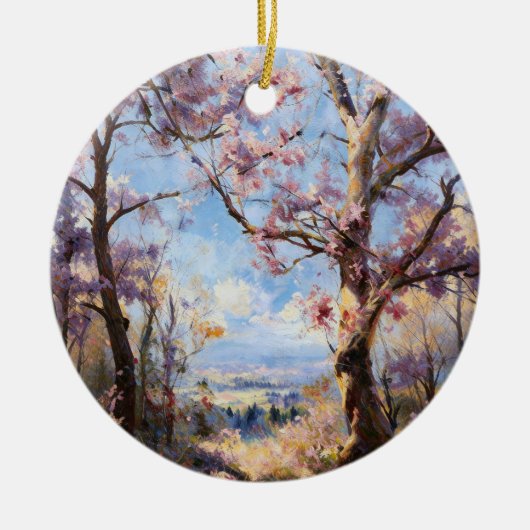 Lente Roze Boom Ornament (Voorkant)