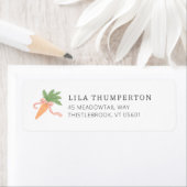 Lente Roze Bow Wortel Modern Minimal Address Etiket (Insitu)