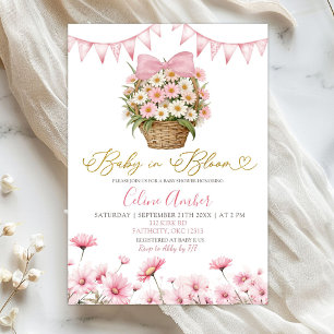 Lente Roze Daisy Baby Bloom Coquette Baby Shower Kaart