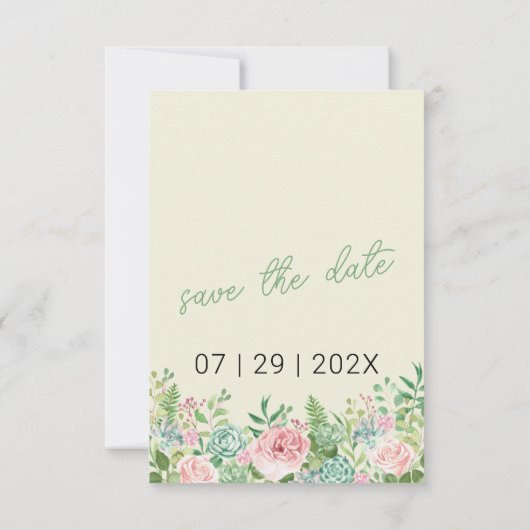 Lente Roze en Geel Bloemen Save the Date Foto (Achterkant)