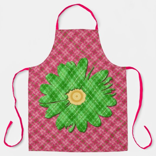 Lente roze en groen schort (Voorkant)