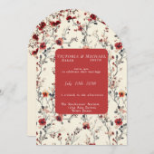 Lente roze en rode bloemen bloesems kaart (Voorkant / Achterkant)