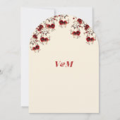 Lente roze en rode bloemen bloesems kaart (Achterkant)