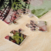 lente roze florale franse eiffeltoren legpuzzel (Zijkant)