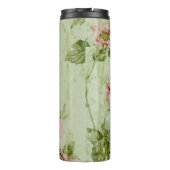 lente roze florale franse eiffeltoren thermosbeker (Achterkant)