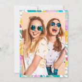 Lente roze geel bloemengoud script Sweet 16 Kaart (Achterkant)