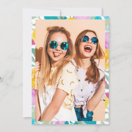 Lente roze geel bloemengoud script Sweet 16 Kaart (Achterkant)