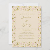 lente roze groene bloemen kaart (Voorkant)