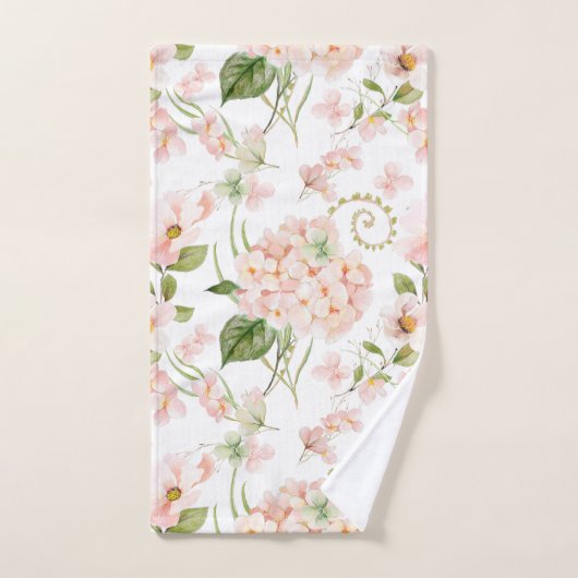 Lente roze hortensia bloemstuk bad handdoek (Handdoek)