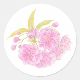 Lente roze kersenbloesem bloem sticker