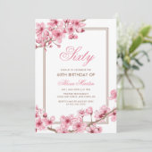 Lente Roze Kersenbloesem Bloemen Verjaardag Kaart (Staand voorkant)