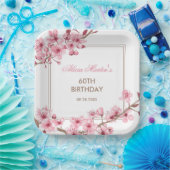 Lente Roze Kersenbloesem Bloemen Verjaardag Papieren Bordje (Feest)