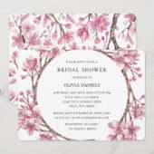 Lente roze kersenbloesem. Bloemen Vrijgezellenfees Kaart (Voorkant / Achterkant)