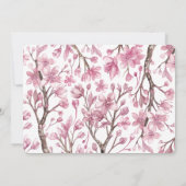 Lente roze kersenbloesem. Bloemen Vrijgezellenfees Kaart (Achterkant)