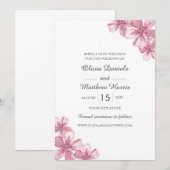 Lente roze kersenbloesem. Bloemige bruiloft Save The Date (Voorkant / Achterkant)