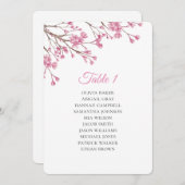 Lente roze kersenbloesem. Trouw zitkaarten Kaart (Voorkant / Achterkant)