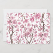 Lente roze kersenbloesem. Trouwstoelindelingen Kaart (Achterkant)