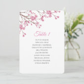 Lente roze kersenbloesem. Trouwstoelindelingen Kaart (Staand voorkant)