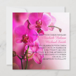Lente Roze Orchidee Bruiloft Uitnodigen Kaart