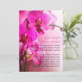 Lente Roze Orchidee Bruiloft Uitnodigen Kaart (Staand voorkant)