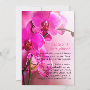 Lente Roze Orchidee Bruiloft Uitnodigen Kaart