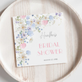 Lente Roze Paarse Wilde Bloemen Bruids Shower Servet