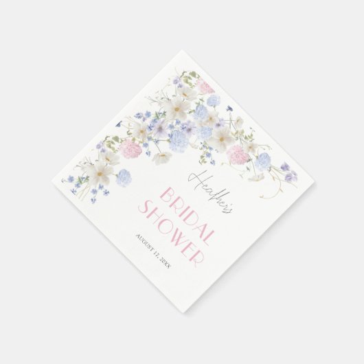 Lente Roze Paarse Wilde Bloemen Bruidsfeest Servet (Hoek)