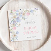 Lente Roze Paarse Wilde Bloemen Bruidsfeest Servet