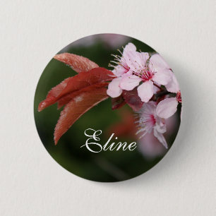 lente roze pruimenbloesem ronde button 5,7 cm