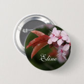 lente roze pruimenbloesem ronde button 5,7 cm (Voorkant /achterkant)