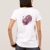 Lente roze rozen glitter hart glam Beste Mam T-shirt (Achterkant)
