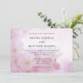 Lente roze sakura, kersenbloesem. Bloemenbruiloft Kaart (Staand voorkant)