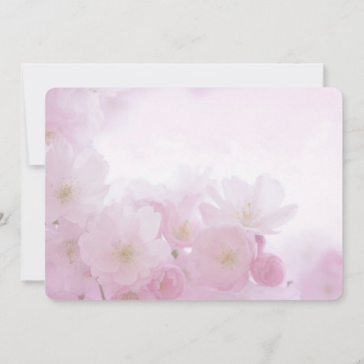 Lente roze sakura, kersenbloesem. Bloemenbruiloft Kaart (Achterkant)